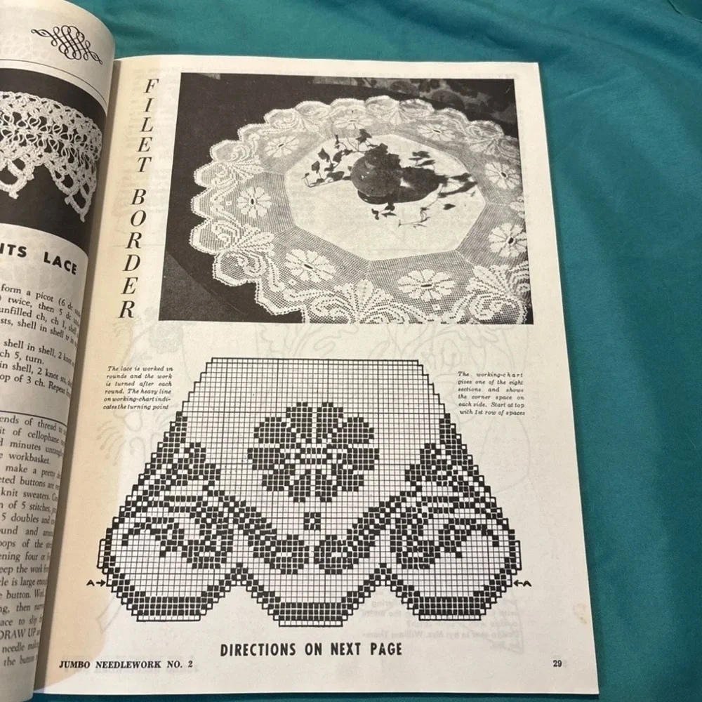 Vintage Set 2Crocheting Books Pineapple fanfare 2nd edition /Jumbo Pattern Book